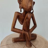 Statuetta legno -  Pensatore - etnico