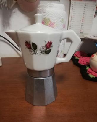 caffettiera in alluminio e ceramica 6 tazze