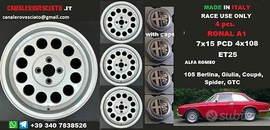 Cerchi ronal a1 style 7x 15 4x108 et25 alfa romeo