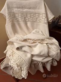 Copriletto in Lino tessuto a mano