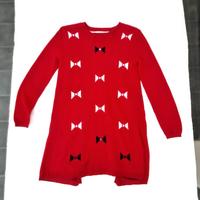 Vestito Abito caldo cotone rosso, fiocchi 8 anni