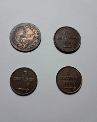 4 monete antiche San Marino
