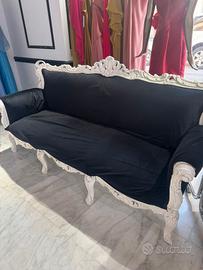 Divano Barocco Moderno laccato bianco