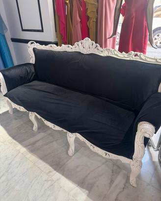 Divano Barocco Moderno laccato bianco