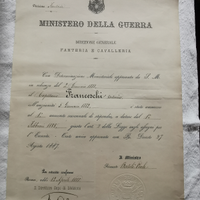 Doc ministro della guerra 1887 firma ministro