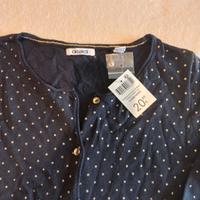 Cardigan blu con pois oro