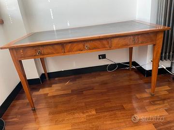 scrivania/scrittoio in legno e pelle