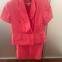 tailleur donna vintage Dior rosa salmone