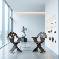 Coppia di sedie savonarola madreperla