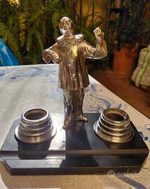 Art deco ' calamaio con pierrot 