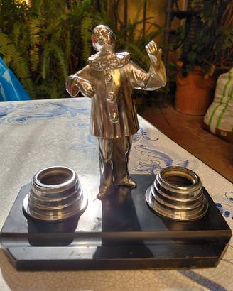 Art deco ' calamaio con pierrot 