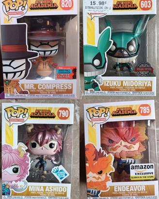 Set 4 Funko Pop della serie My Hero Academia