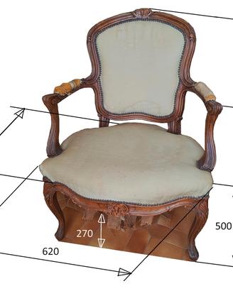 Poltrona con schienale antica stile Luigi XV