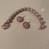 Bracciale e orecchini all’ uncinetto