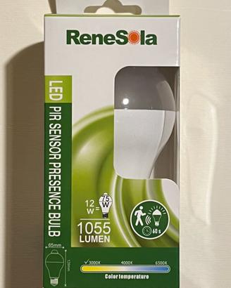 Lampadina led ReneSola 12W con sensore movimento