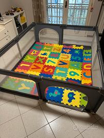 Recinto per bambini 200 x 180 cm con tappeto