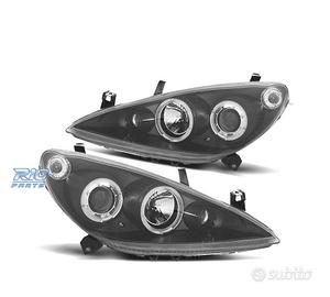 FARI PEUGEOT 307 01-05 ANGEL EYES FONDO NERO H7 H1