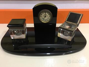 set scrivania orologio porta inchiostro