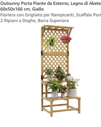 Fioriera Outsunny in legno di abete