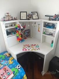 Scrivania angolare bianca