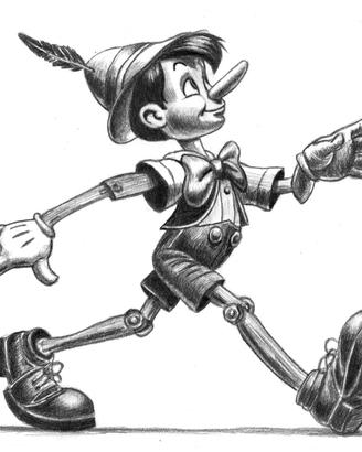 disegno grafite pinocchio 