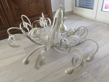 LAMPADARIO 8 luci in ferro battuto