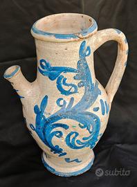 Antico versatoio  del '700 in terracotta e smalto 