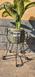 supporto fiori  piante ferro vintage