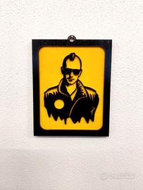 Quadretto 3D artigianale in legno Taxi Driver