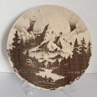 Paesaggio,tavola abete 