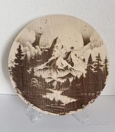 Paesaggio,tavola abete 