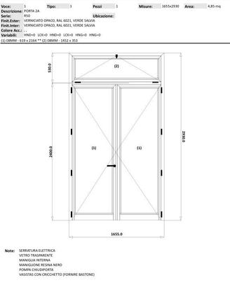 porta in alluminio