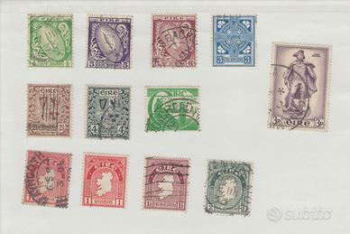 12 Francobolli Irlanda 1922/1956 in busta