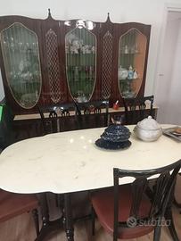 Credenza con specchiera+tavolo in marmo