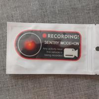 Adesivo Recording sentry mode=on per auto garage