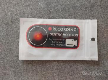 Adesivo Recording sentry mode=on per auto garage