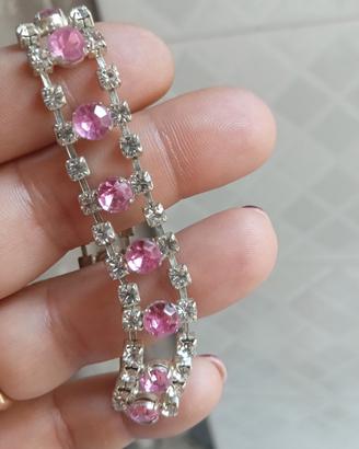 Bracciale vintage strass in vetro 