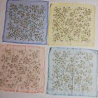 4 Fazzoletti Cotone Vintage Tema Floreale 