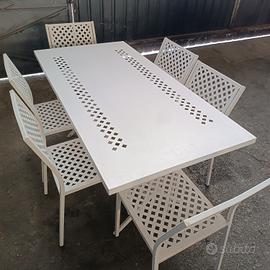 tavolo e 6 sedie in ferro 