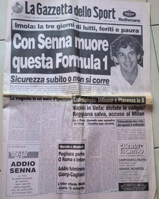 corriere sport gazzetta maggio 3 1994 senna morto