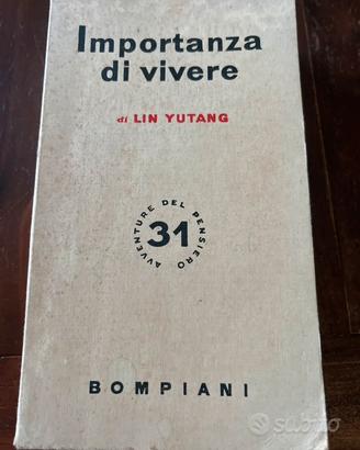 IMPORTANZA DI VIVERE di Lin Yutang Vintage.