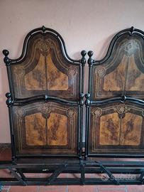 Letto antico stile Liberty e intarsi in Madreperla