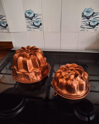 Stampi da budino in rame Vintage anni '60