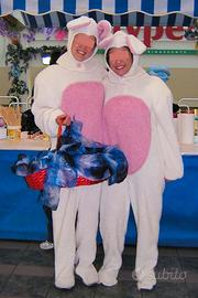 COPPIA COSTUMI CONIGLIO SARTORIALI PER ANIMAZIONE