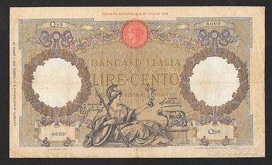Banconota 100 lire del 05.10.1931 rara