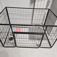 Recinto per cani / cuccioli in metallo con porta 