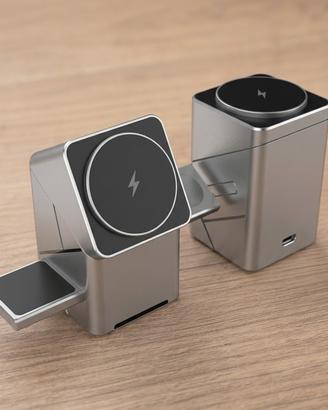 Caricatore 3-1 15w rotazione automatica per Apple