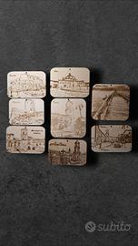 Quadretto inciso su legno del tuo scorcio preferit