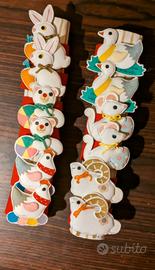 Set portatovaglioli in stoffa con animali