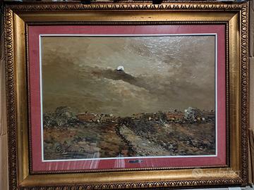 Quadro d’autore firmato COLUCCI Paesaggio materico